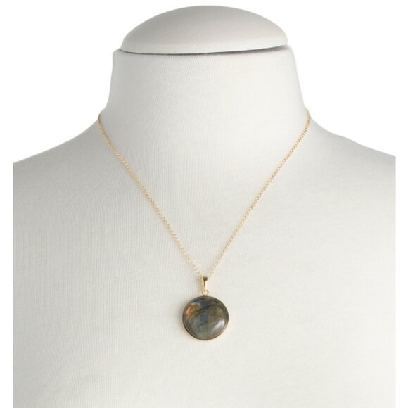 ETRUSCA GIOIELLI Made In Italy 18kt Gold Plated Sterling Silver Labradorite Nec - Picture 2 of 2